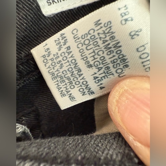 rag & bone Men's Charcoal Skinny Jeans - Picture 12 of 14